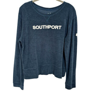 HIHO Terry Pima Cotton Southport Sweatshirt Blue Sz Small Beachwear Made In Peru